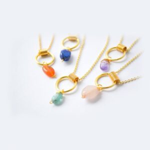 Cadena Ajustable Corta con Aro y Piedra MV